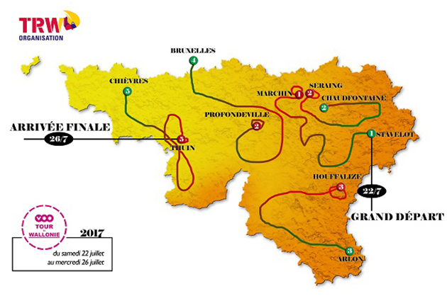 Tour de Wallonie map